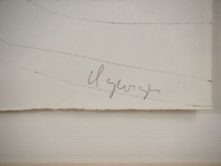 Claude GEORGES.  "composition" Encre aquarellée signée en bas à droite