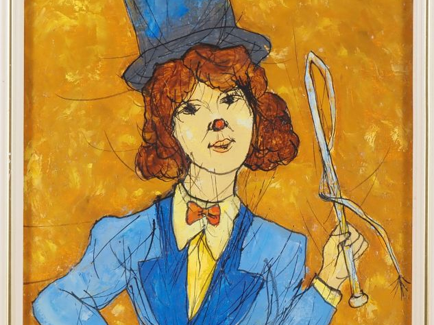 Gérard GOUVRANT.  "Madame Loyale" Huile sur toile, signée en haut à dr