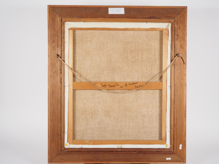 Roger JACQUELIN.  "nature morte" Huile sur toile, signée en bas à droi