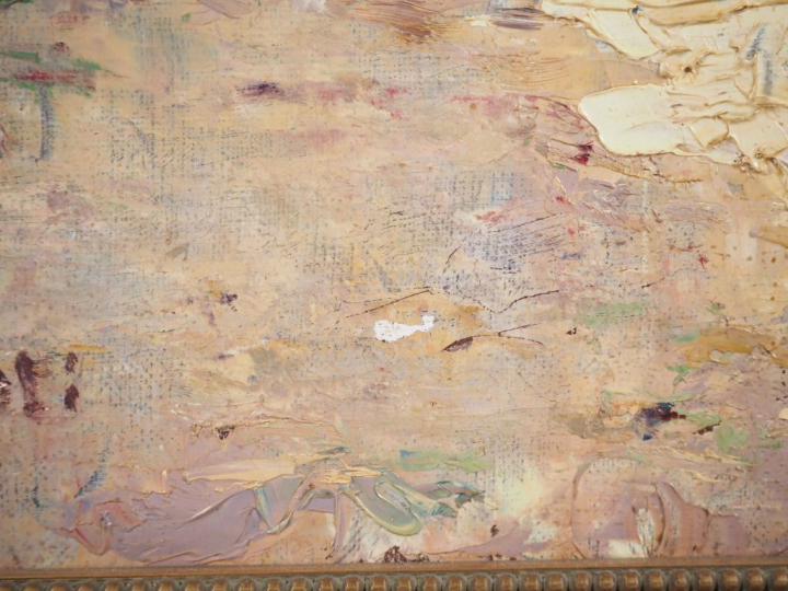 P. LOTI. (?)     "port de pêche" Huile sur toile, signée en bas à gauc