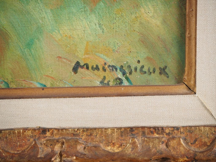 Lucien MAINSSIEUX.  "paysage Voironnais" Huile sur toile, signée en ba