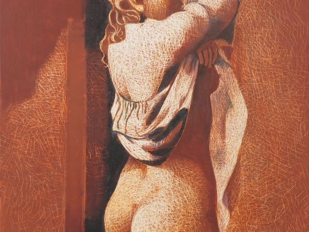 RUIZ PIPO.  "nue de dos" Huile sur toile, signée en bas gauche Dim. 46