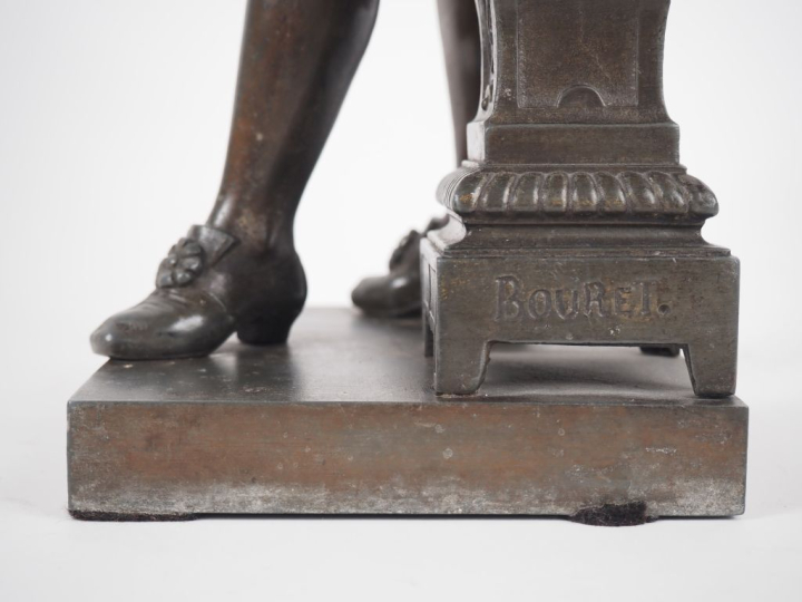 BOURET.  "Molière" Sujet en régule. H. 42,5 cm