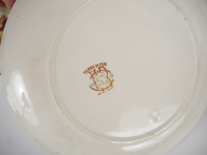 CHOISY LE ROI.  10 assiettes en faience fine, décor imprimé de la vie 