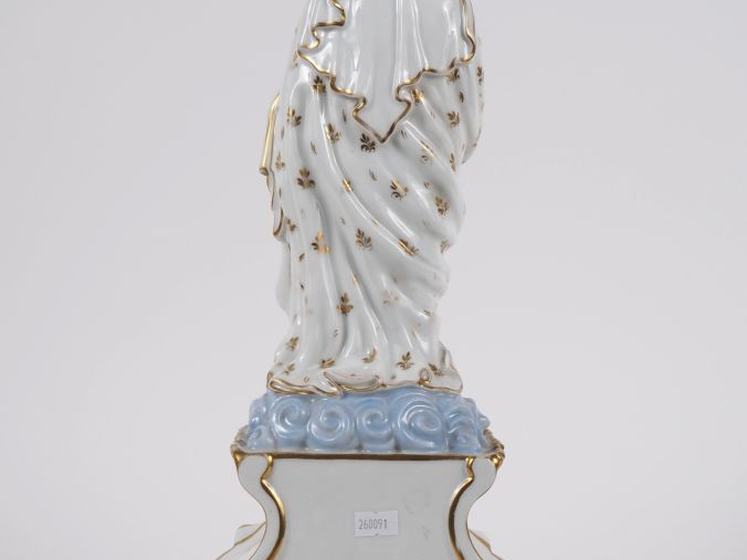 Sujet Napoléon III en porcelaine polychrome de Paris "Vierge à l'enfan