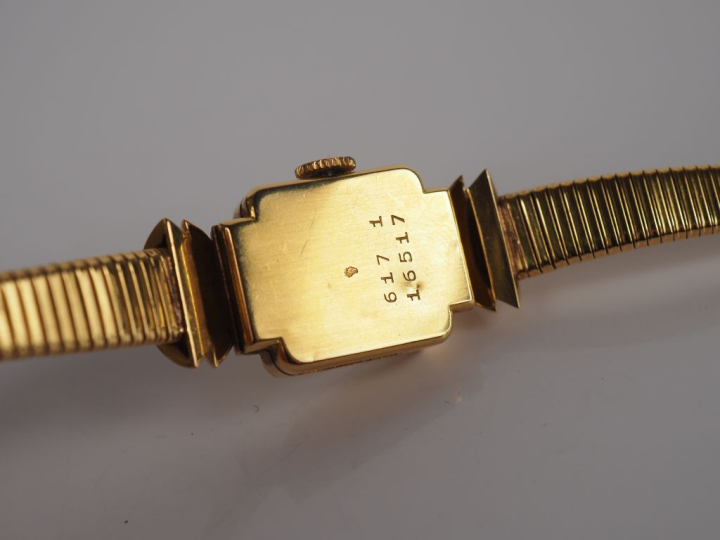 REGLIA Montre bracelet de dame de style 1940, boitier et bracelet en o