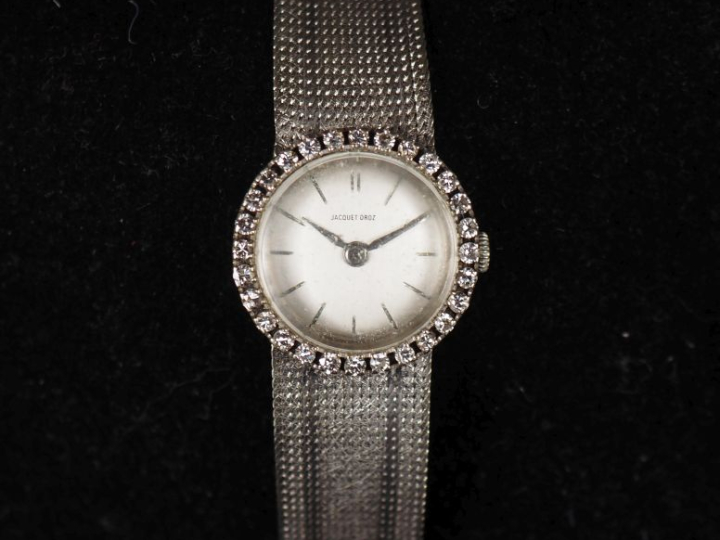 JACQUET DROZ Montre bracelet de dame, boitier et bracelet en or blanc 