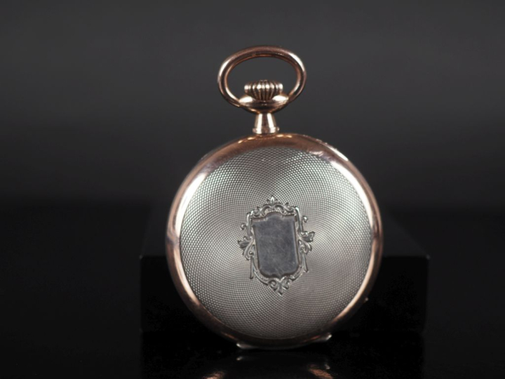 ZENITH Montre de gousset en argent et argent doré.  Cadran à chiffres 