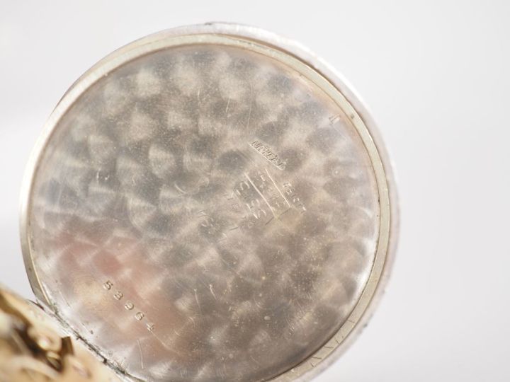 Montre de gousset de style Art déco en argent 800.  Cadran à chiffres 