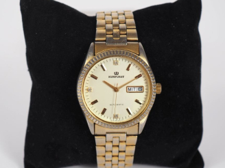 Vente aux enchères KURFURST, Automatic Montre bracelet en métal doré.  Cadran rond à inde