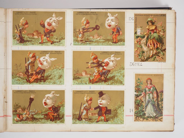 Album de cartes postales, vignettes et chromos contenant 61 pages rect