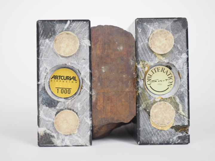 Sacha SOSNO. "Oblitération". Sujet en bronze et marbre, édition Artcur