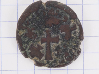 Vente aux enchères Monnaie byzantine en bronze. Expert : Jean-Sylvain Caillou, EI.