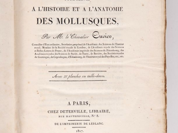 CUVIER (Georges). MÉMOIRES POUR SERVIR À L’HISTOIRE ET À L’ANATOMIE DE