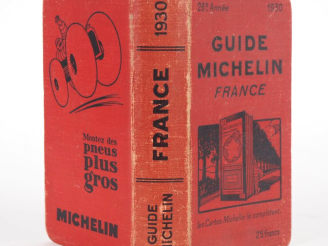 Vente aux enchères MICHELIN. Guide rouge 1930. (Accidents et frottements).