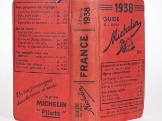 Vente aux enchères MICHELIN. Guide rouge 1938. (Petits accidents et frottements).