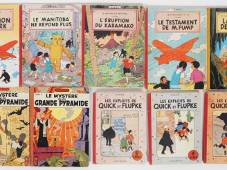 Vente aux enchères Lot de 10 bandes déssinées : - HERGE. "Les exploits de Quick et Flupke