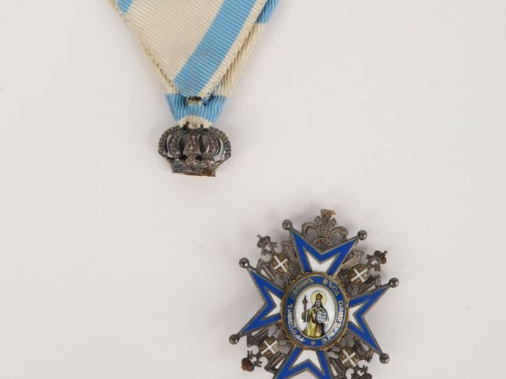 SERBIE  ORDRE DE SAINT SAVA Croix de chevalier (5e classe) du 2e type,