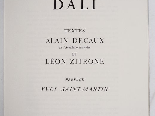 [DALI]. DECAUX (Alain) – ZITRONE (Léon). LES CHEVAUX DE DALI. Préface 