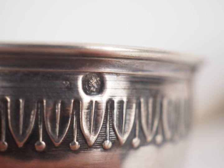 Cuillère à ragout en argent 925, modèle uniplat poinçon au premier coq