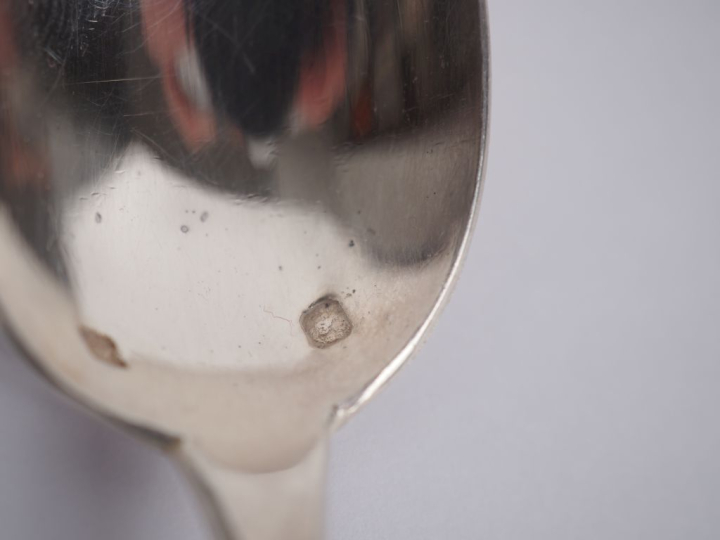 6 petites cuillères en argent 925, modèle uniplat, poinçon Minerve Poi