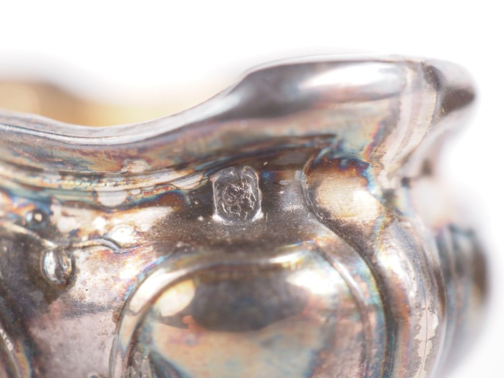 Paire de salerons de style Art Nouveau en argent 925, poinçon Minerve,