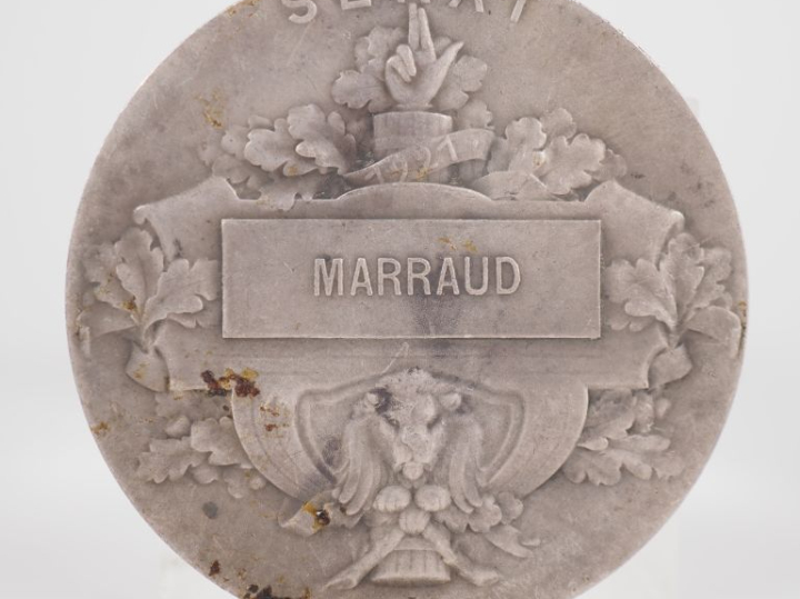 Leon DESCHAMP Médaille en argent au sénateur Marraud.  Diam. 4,9 cm Po