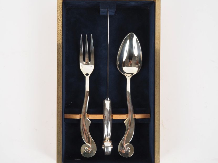 Arman pour Guy DEGRENNE.  Coffret de 3 pièces à servir "Musique de tab