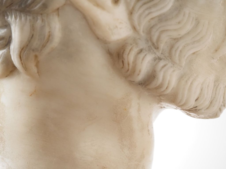 Ecole française d'après l'antique.  "Buste d'empereur romain" Sculptur