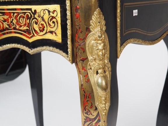 Secrétaire bonheur du jour Napolon III en marqueterie Boulle, ouvrant 