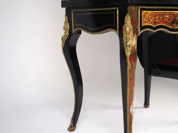 Secrétaire bonheur du jour Napolon III en marqueterie Boulle, ouvrant 