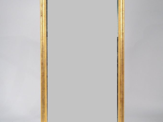 Vente aux enchères Glace de cheminée Napoléon III, cadre boudin en stuc doré. Dim. 168 x 