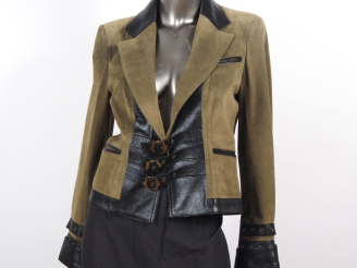 Vente aux enchères Christian DIOR, Boutique, Paris Veste en cuir bicolore.  Fermeture à l