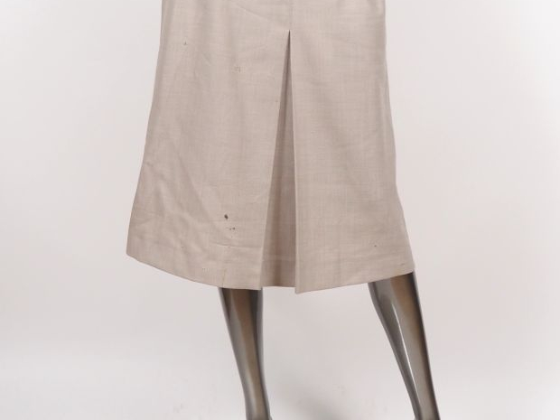 MAXMARA Jupe long à pli en laine (98%).  Ceinture en tissu, passants b