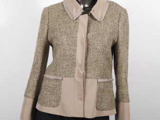 Vente aux enchères RED VALENTINO Veste à col en coton, laine et viscose dans les tons bei