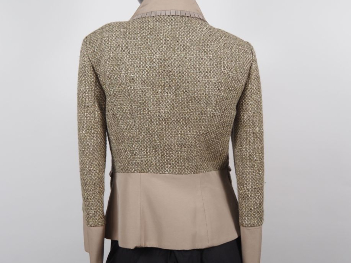 RED VALENTINO Veste à col en coton, laine et viscose dans les tons bei