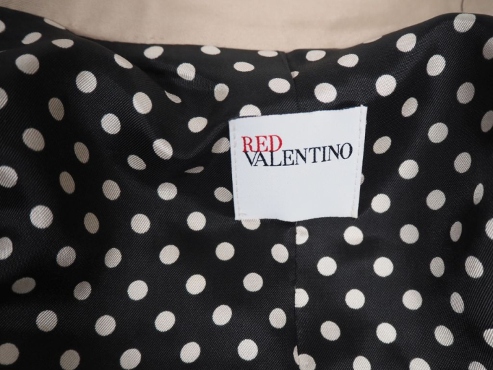 RED VALENTINO Veste à col en coton, laine et viscose dans les tons bei