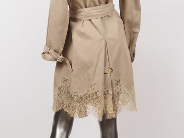 RED VALENTINO Trench en coton (100%) beige avec galon de dentelle ajou