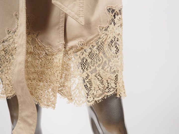 RED VALENTINO Trench en coton (100%) beige avec galon de dentelle ajou