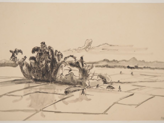 Vente aux enchères Louis Robert BATE (1898-1948, grand prix de l'Indochine en 1938). "Riz