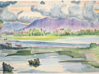 Vente aux enchères Louis Robert BATE (1898-1948, grand prix de l'Indochine en 1938). "Riv