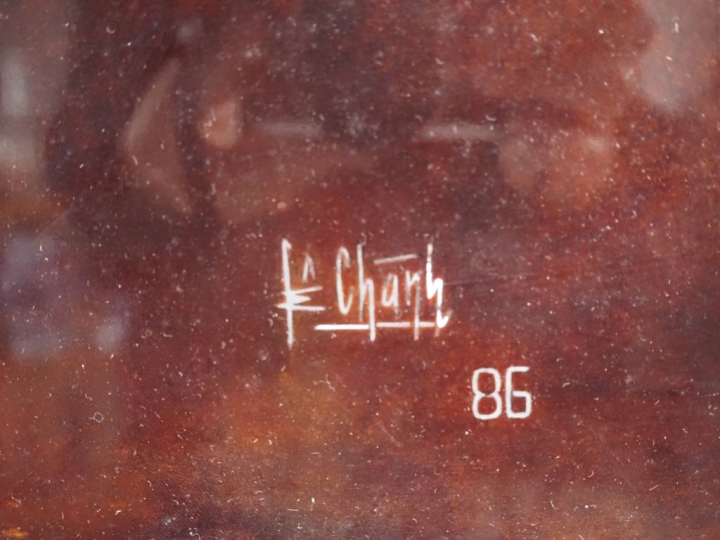 Vietnam, XXe siècle,  Panneau en laque représentant des oiseaux sur de