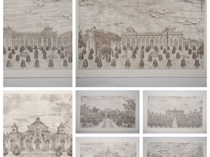 D'après Giuseppe CASTIGLIONE (1688-1766)  « Palais Pavillons et jardin