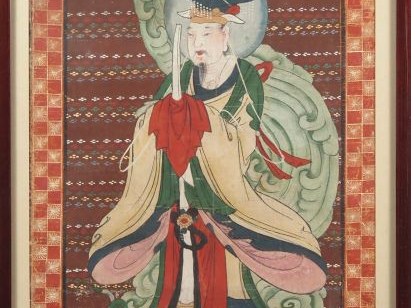 Chine, époque Qing, XIXe siècle,  Deux encres et couleurs sur papier r