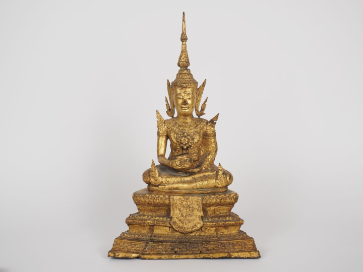 Siam, Rattanakosin, XIXe siècle Importante statuette en bronze ancienn