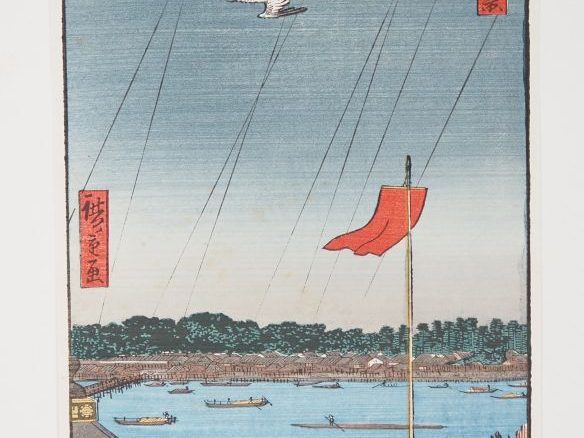 Japon,  Quatre estampes de format oban tate-e dont :  -	deux d’Hiroshi