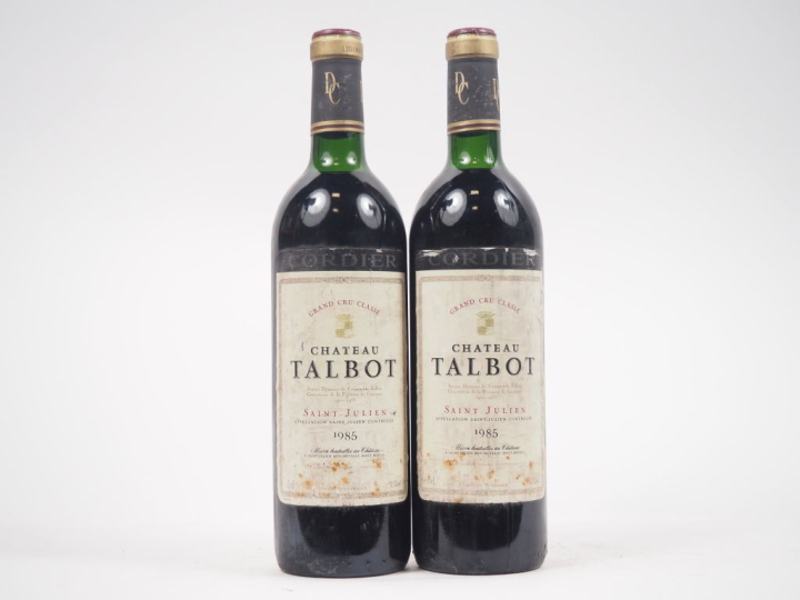 2 BOUTEILLES CHÂTEAU TALBOT GCC ST JULIEN - 1985 - 2 LB/ES 