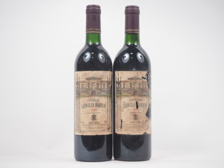 2 BOUTEILLES CHÂTEAU LÉOVILLE BARTON GCC ST JULIEN - 1986 - ES/EA 