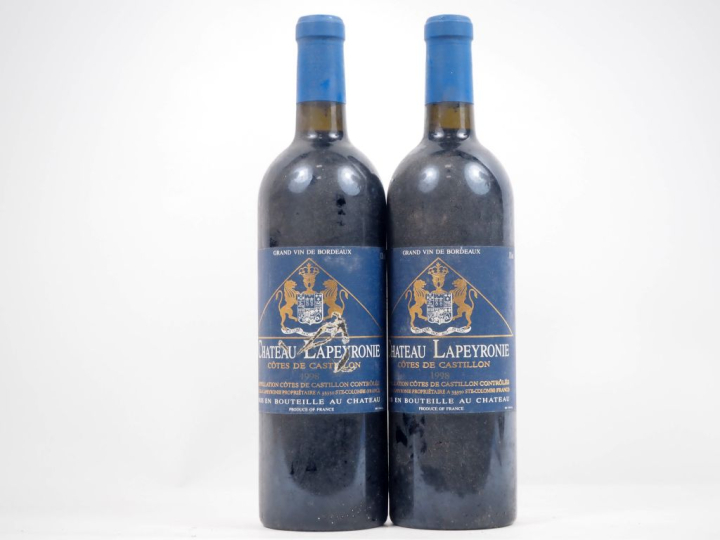 2 BOUTEILLES CHÂTEAU LAPEYRONIE CÔTES DE CASTILLON - 1998 - BS 