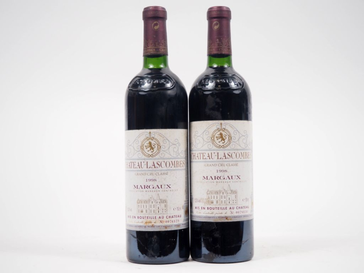 2 BOUTEILLES CHÂTEAU LASCOMBES GCC MARGAUX - 1998 - BG/ES 